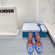 AMINA MUADDI High Blue satin pumps - 3