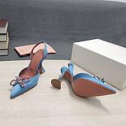 AMINA MUADDI Pink satin pumps blue crystal bow - 6