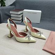 AMINA MUADDI Sand satin pumps crystal bow - 1