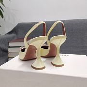 AMINA MUADDI Sand satin pumps crystal bow - 5