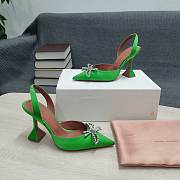 AMINA MUADDI Purple satin pumps crystal bow - 5