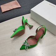 AMINA MUADDI Purple satin pumps crystal bow - 4