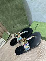 Gucci Leather thong sandals with Double G 007 - 4