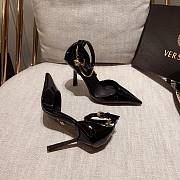 Versace Safety Pin Pumps Black Gold Chains - 5