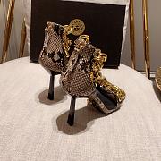Versace Safety Medusa Leopard Sandal Heels Chain - 5