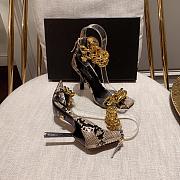 Versace Safety Medusa Leopard Sandal Heels Chain - 3