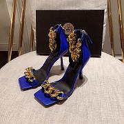 Versace Safety Medusa Blue Sandal Heels Chain - 1