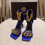 Versace Safety Medusa Blue Sandal Heels Chain - 5