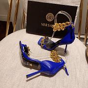 Versace Safety Medusa Blue Sandal Heels Chain - 2
