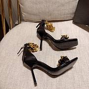 Versace Safety Medusa Black Sandal Heels Chain - 6