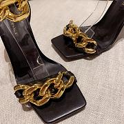 Versace Safety Medusa Black Sandal Heels Chain - 4