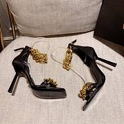 Versace Safety Medusa Black Sandal Heels Chain - 2