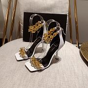Versace Safety Medusa White Sandal Heels Chain - 1