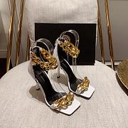 Versace Safety Medusa White Sandal Heels Chain - 6