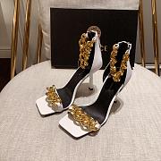 Versace Safety Medusa White Sandal Heels Chain - 3