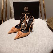 Versace La Medusa Beige Slingback Pumps Heels  - 1