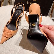 Versace La Medusa Beige Slingback Pumps Heels  - 5