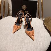 Versace La Medusa Beige Slingback Pumps Heels  - 4