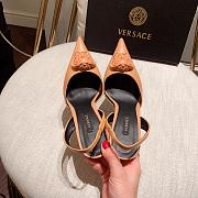 Versace La Medusa Beige Slingback Pumps Heels  - 3