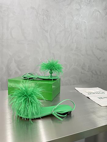 Bottega Veneta Green Feather Dot Sandals