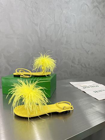 Bottega Veneta Yellow Feather Dot Sandals