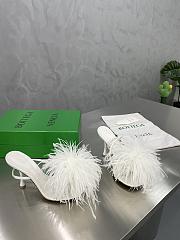 Bottega Veneta White Feather Dot Pumps - 6