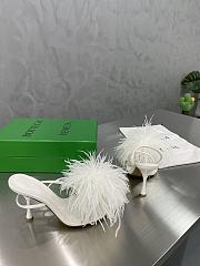Bottega Veneta White Feather Dot Pumps - 3