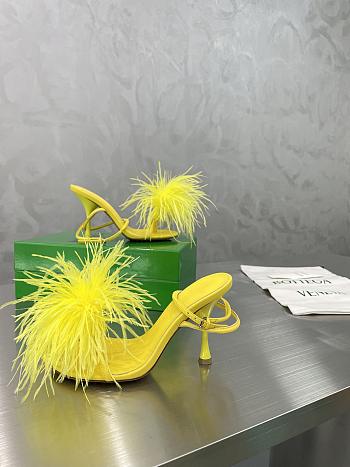 Bottega Veneta Yellow Feather Dot Pumps