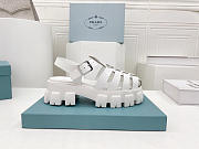 Prada Foam Logo Patch Round Toe Sandals White  - 1