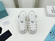 Prada Foam Logo Patch Round Toe Sandals White  - 2