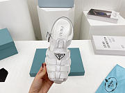 Prada Foam Logo Patch Round Toe Sandals White  - 5
