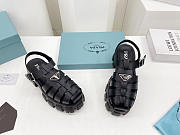 Prada Foam Logo Patch Round Toe Sandals Black - 3