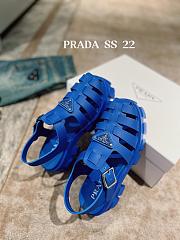 Prada Foam Logo Patch Round Toe Sandals Blue - 2