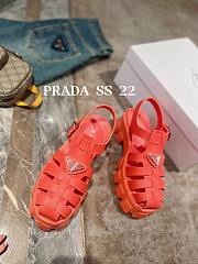 Prada Foam Logo Patch Round Toe Sandals Red - 2