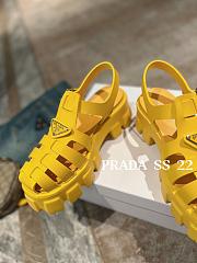 Prada Foam Logo Patch Round Toe Sandals Yellow - 3