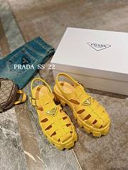 Prada Foam Logo Patch Round Toe Sandals Yellow - 5