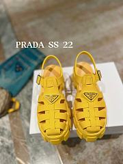 Prada Foam Logo Patch Round Toe Sandals Yellow - 4