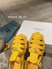 Prada Foam Logo Patch Round Toe Sandals Yellow - 6