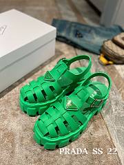 Prada Foam Logo Patch Round Toe Sandals Green - 5