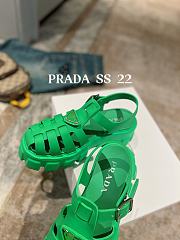 Prada Foam Logo Patch Round Toe Sandals Green - 6