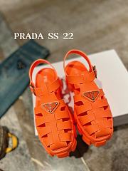 Prada Foam Logo Patch Round Toe Sandals Orange - 2