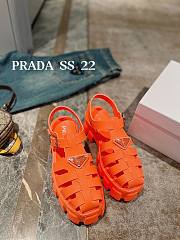 Prada Foam Logo Patch Round Toe Sandals Orange - 3