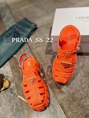 Prada Foam Logo Patch Round Toe Sandals Orange - 4