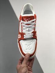 LV TRAINER SNEAKER ORANGE WHITE - 5