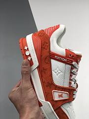 LV TRAINER SNEAKER ORANGE WHITE - 4