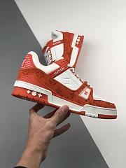 LV TRAINER SNEAKER ORANGE WHITE - 2