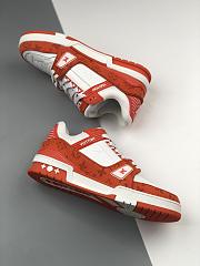 LV TRAINER SNEAKER ORANGE WHITE - 3