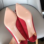 RV Bouquet Strass Pearl Buckle Pumps in Satin Red - 6