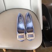 Belle Vivier Stone Buckle Pumps in Suede Light Purple  - 5