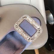 Belle Vivier Stone Buckle Pumps in Suede Light Purple  - 2